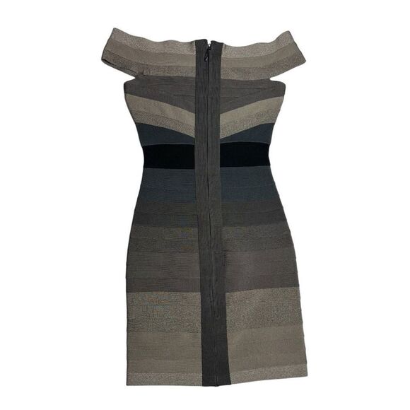 Herve Leger Ash Ombré Off Shoulder Bandage Dress Size XS NWT - Picture 8 of 13